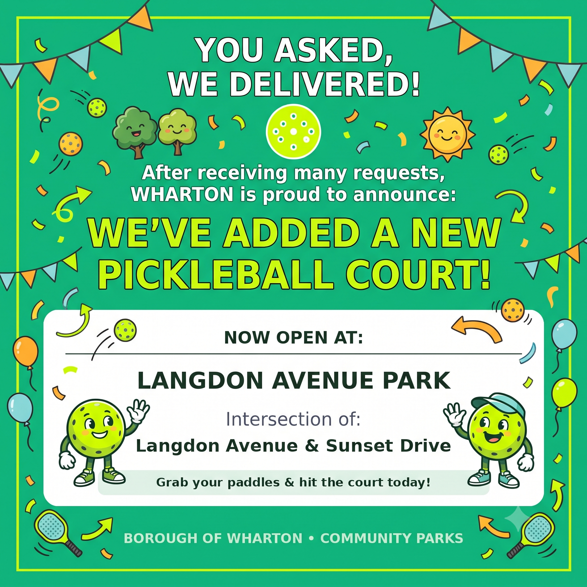 8 31 26 Pickleball Langdon Ave Park Announcement